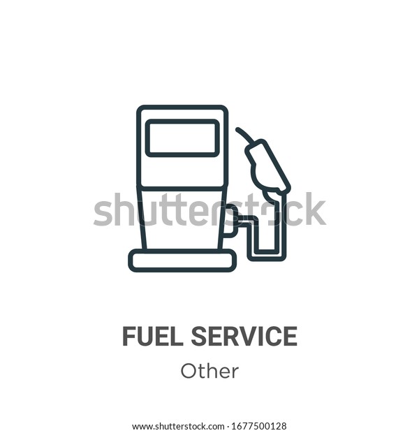Fuel service outline\
vector icon. Thin line black fuel service icon, flat vector simple\
element illustration from editable other concept isolated stroke on\
white background