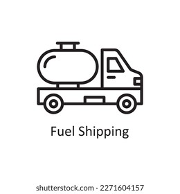 Fuel Shipping vector outline Icon Design illustration. Logistic Symbol on White background EPS 10 File