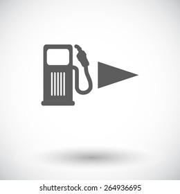 Fuel. Single flat icon on white background. Vector illustration.