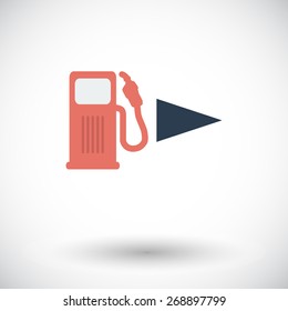 Fuel. Single flat icon on white background. Vector illustration.