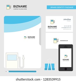 Fuel station Business Logo, File Cover Visiting Card and Mobile App Design. Vector Illustration