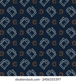 Fuel Station colorful repeating trendy pattern vector illustration background