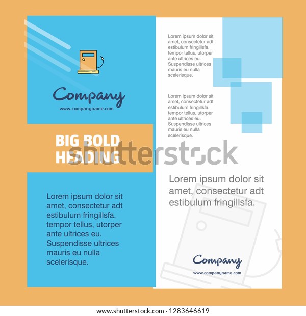 Fuel
station Company Brochure Title Page Design. Company profile, annual
report, presentations, leaflet Vector
Background