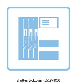 Fuel station icon. Blue frame design. Vector illustration.