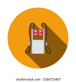 Fuel Station Icon. Flat Circle Stencil Design With Long Shadow. Vector Illustration.