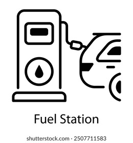 A fuel station icon in linear style 