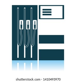Icono de la estación de combustible. Diseño de reflexión de sombra. Ilustración vectorial.