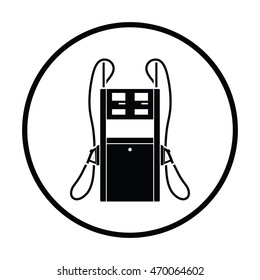 Fuel station icon. Thin circle design. Vector illustration.