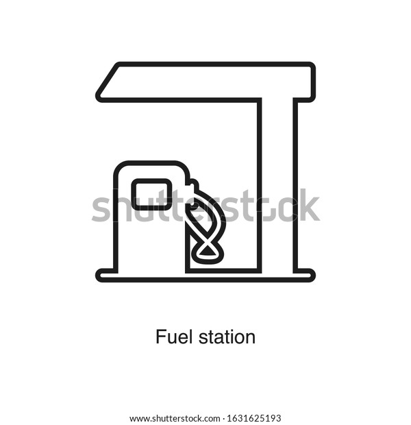 Fuel station icon vector on white\
background. Black icon\
illustration