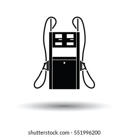 Fuel station icon. White background with shadow design. Vector illustration.