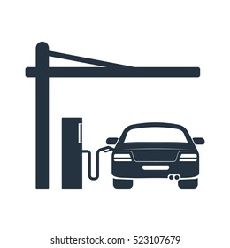 fuel station, isolated icon on white background, auto service, car repair