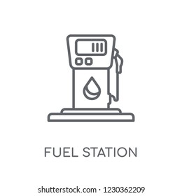 Fuel station linear icon. Modern outline Fuel station logo concept on white background from Industry collection. Suitable for use on web apps, mobile apps and print media.