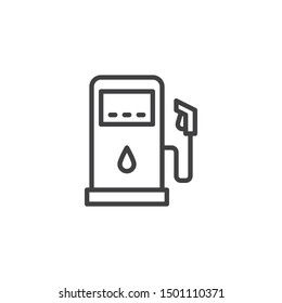Fuel station pump line icon. linear style sign for mobile concept and web design. Gas station outline vector icon. Symbol, logo illustration. Vector graphics