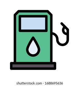 fuel station vector flat color icon 