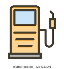 Fuel Station Vector Thick Line Filled Colors Icon For Personal And Commercial Use.
