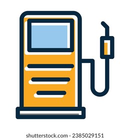 Fuel Station Vector Thick Line Filled Dark Colors Icons For Personal And Commercial Use.
