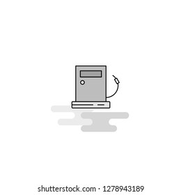 Fuel station Web Icon. Flat Line Filled Gray Icon Vector