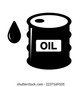 Fuel storage drum icon. Crude oil or petroleum storage. Vector.