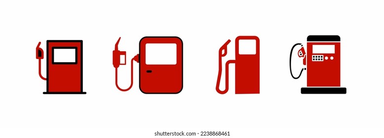 Symbol für Kraftstoffspeicher. Symbol für roten Kraftstoff. Stock-Vektorgrafik.