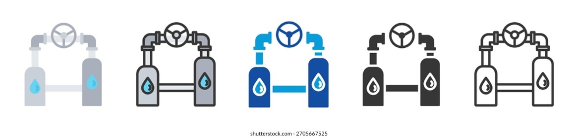 Conjunto de iconos de suministros de combustible Estilo múltiple Varias colecciones