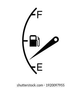 Fuel Tank Dial Gage Sign. Transportation Petrol Level Indicator Symbol. Vector Illustration.