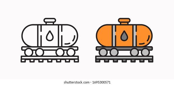 Fuel tank icon. Linear flat vector illustration.