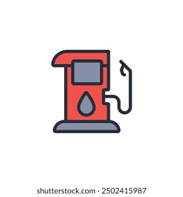 fuel tank icon. vector.Editable stroke.linear style sign for use web design,logo.Symbol illustration.