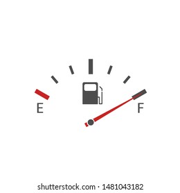 Fuel Tank Indicator. Full Fuel Meter, Vector