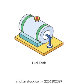 Fuel Tank Vector Isometric Filled Outline icon for your digital or print projects. stock illustration