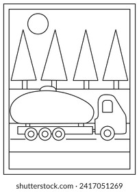 Fuel tanker vector, oil container design 