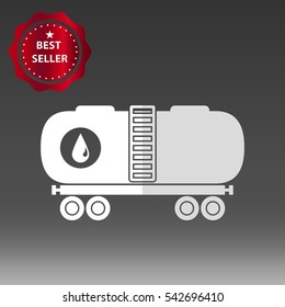 Fuel Tanker Wagon Vector Icon Illustration