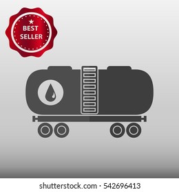 Fuel Tanker Wagon Vector Icon Illustration
