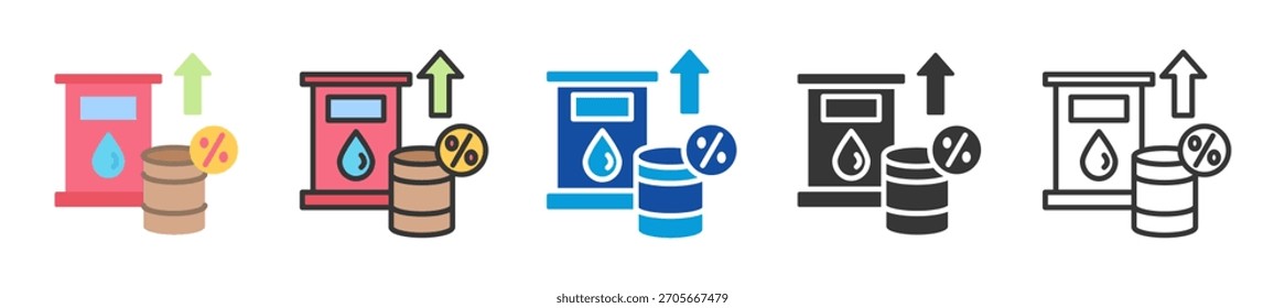 Conjunto de iconos de impuestos de combustible Estilo múltiple Varias colecciones