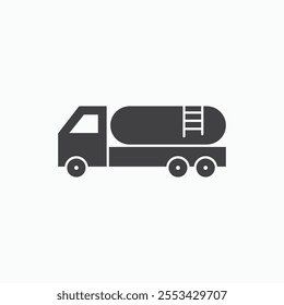 Fuel truck black solid vecor icon
