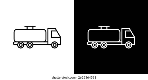 Fuel truck icon concept stroke on white background