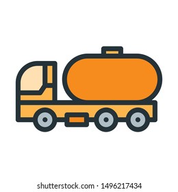 Fuel Truck icon in filled outline style