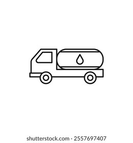 Fuel truck icon Isolated flat vector in outline