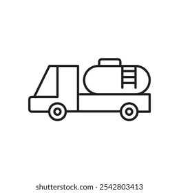 Combustível caminhão ícone estilo simples linha preta.
