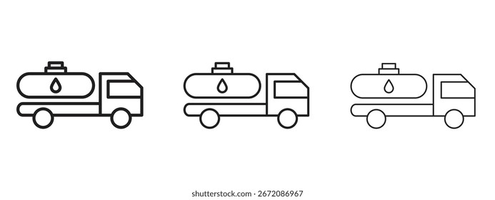 Ícone do caminhão de combustível. Ilustração de elemento simples. Pode ser usado para web e celular.