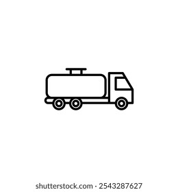 Fuel truck icon symbol collection on white background.