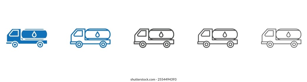 Fuel truck icon vector set collection for web