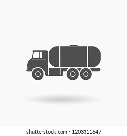 Fuel Truck Industrial Vehicle Icon Illustration silhouette.
