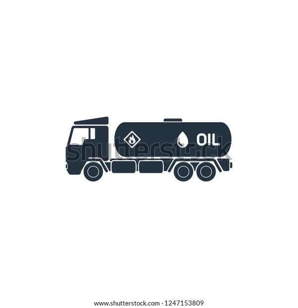 Fuel truck isolated icon on white background,\
oil industry