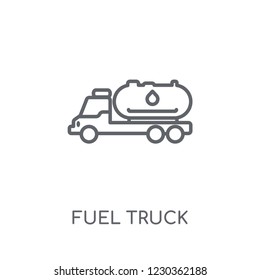 Fuel truck linear icon. Modern outline Fuel truck logo concept on white background from Industry collection. Suitable for use on web apps, mobile apps and print media.