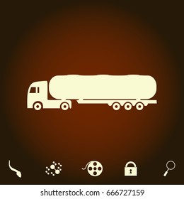 Fuel Truck Simple Vector Icon. Illustration Symbol. Flat Pictogram And Bonus Icons