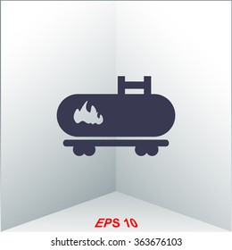 Fuel truck vector icon.