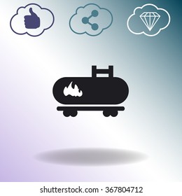 Fuel truck vector icon.