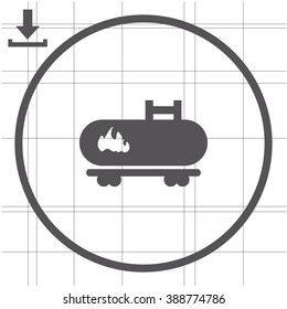 Fuel truck vector icon.