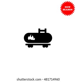 Fuel Truck Vector Icon Isolated On Stock Vector (Royalty Free ...