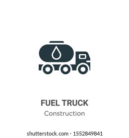 Fuel truck vector icon on white background. Flat vector fuel truck icon symbol sign from modern construction collection for mobile concept and web apps design.
